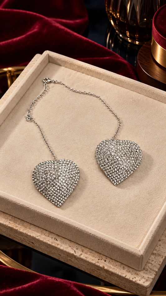 Pave Heart Duo Chain
